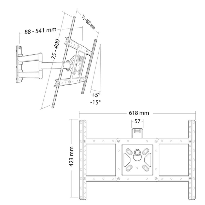 Uchwyt do LCD / plazmy Erard 35-55'' 40 kg 2 ramiona obrotowe i ruchome