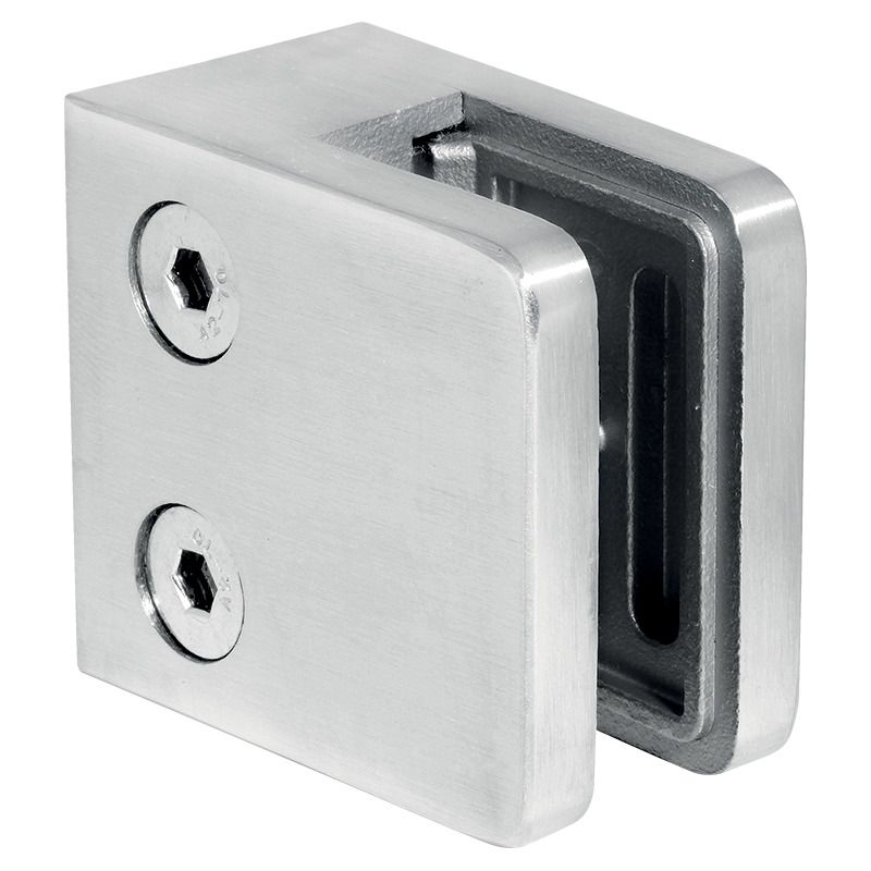 Uchwyt do szkła PINOX prostokątny 45x45x26mm powierzchnia płaska stal nierdzewna AISI 304 satyna 1 szt.