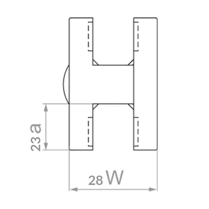 Uchwyt do szkla PINOX srodkowy 60x60x28mm powierzchnia plaska stal ...