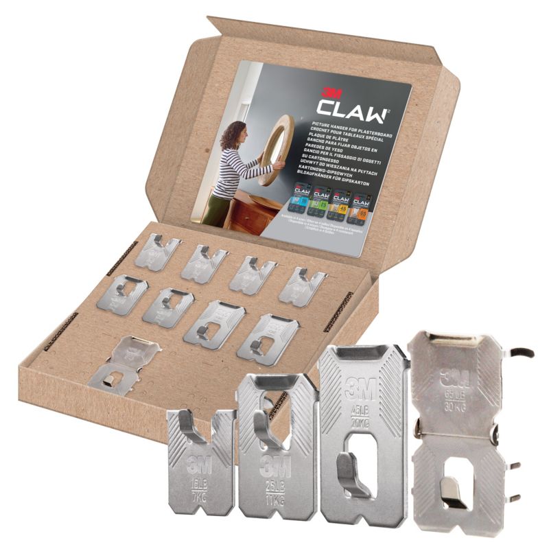 Uchwyt do wieszania na płytach kartonowo-gipsowych 3M CLAW™ 7-30 kg 9 szt.