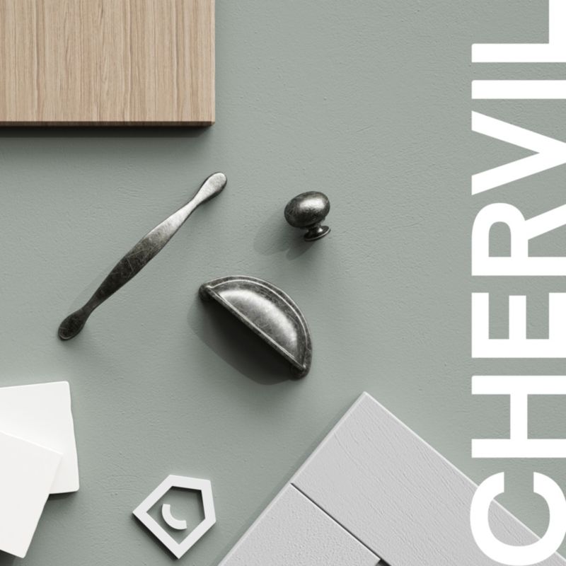 Uchwyt meblowy GoodHome Chervil łuk 158 mm cyna