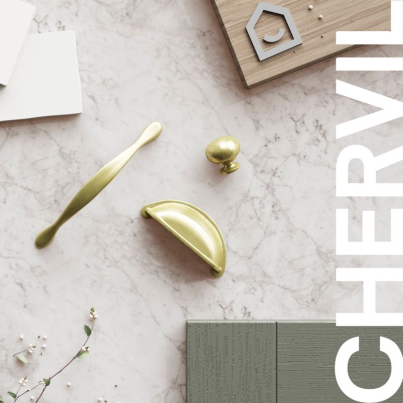 Uchwyt meblowy GoodHome Chervil łuk 158 mm złoty