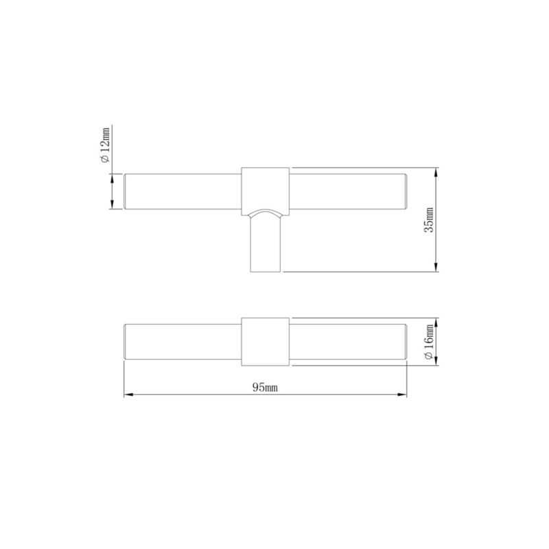 Uchwyt meblowy GoodHome Dukkah T 95 mm czarny