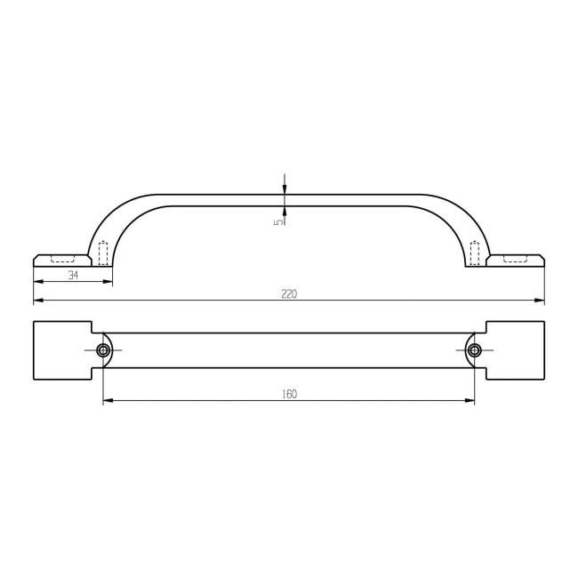 Uchwyt meblowy GoodHome Murri 220 mm antyczna cyna 2 szt.