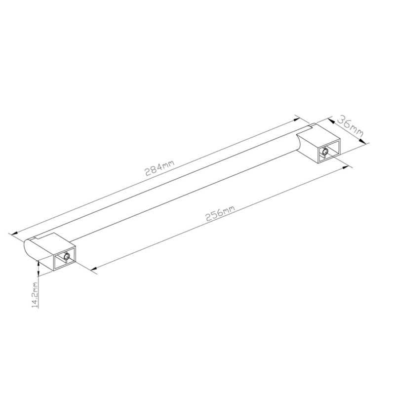 Uchwyt meblowy reling GoodHome Khara 284 mm srebrny