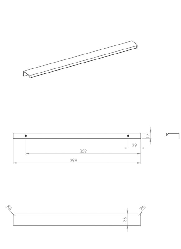 Uchwyt meblowy Roca Style 40 cm złoty 1 szt.