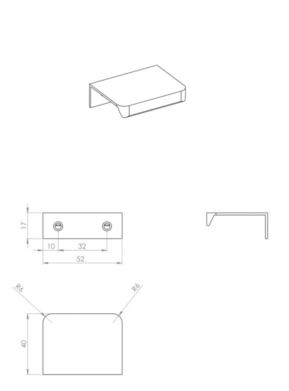 Uchwyt meblowy Roca Style 5,2 cm różowe złoto 1 szt.