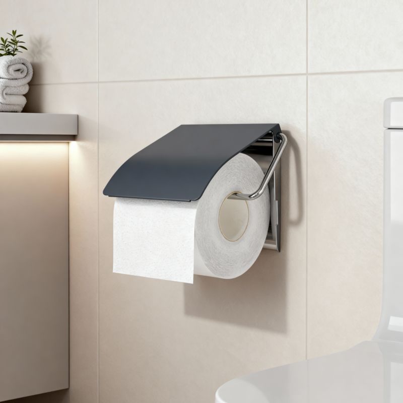 Uchwyt na papier GoodHome Koros granatowy