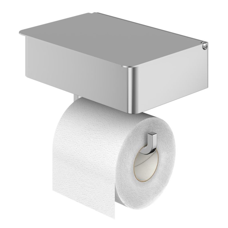 Uchwyt na papier toaletowy z pojemnikiem i półką GoodHome Cavally chrom