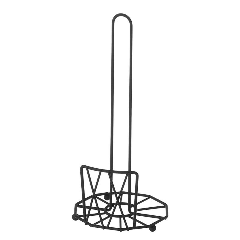 Uchwyt na ręcznik papierowy HowHomely metalowy czarny 30 cm 1 szt.