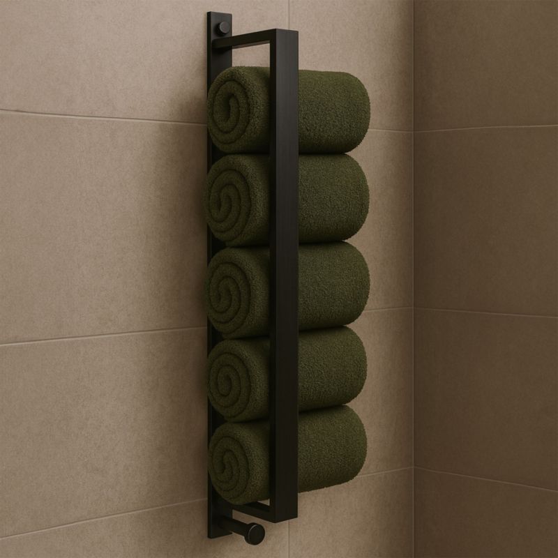 Uchwyt Na Ręcznik Pionowy Rea Czarny 7X3X45Cm 1Szt