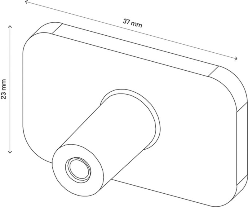 Uchwyt płaski GoodHome Atomia 3,7 cm czarny 2 szt.