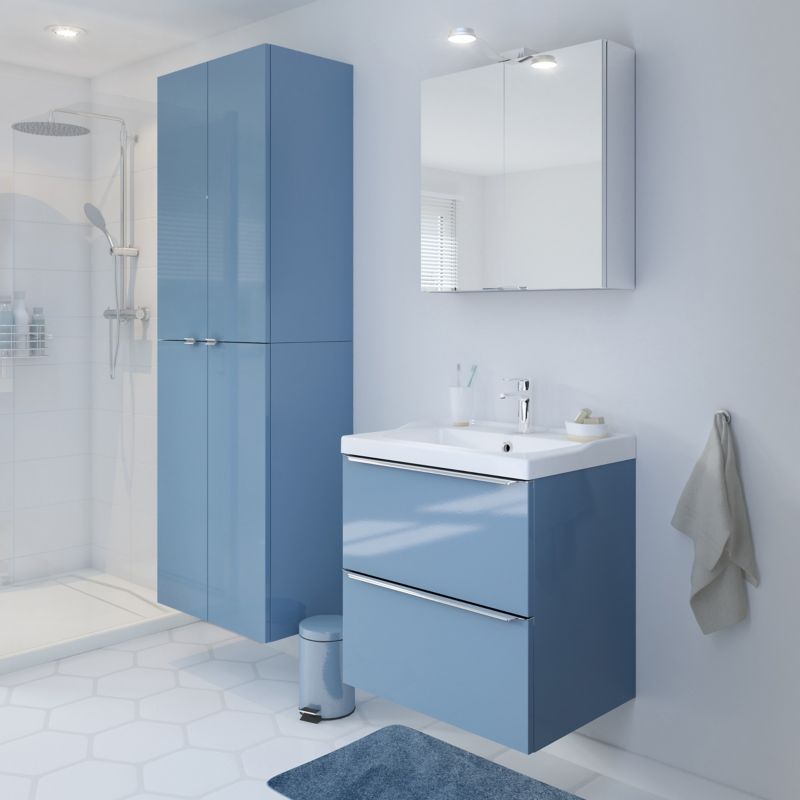 Umywalka ceramiczna GoodHome Lana 60 cm z syfonem