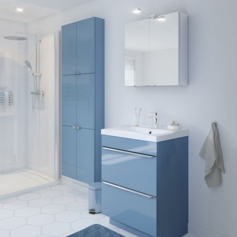 Umywalka ceramiczna GoodHome Lana 60 cm z syfonem