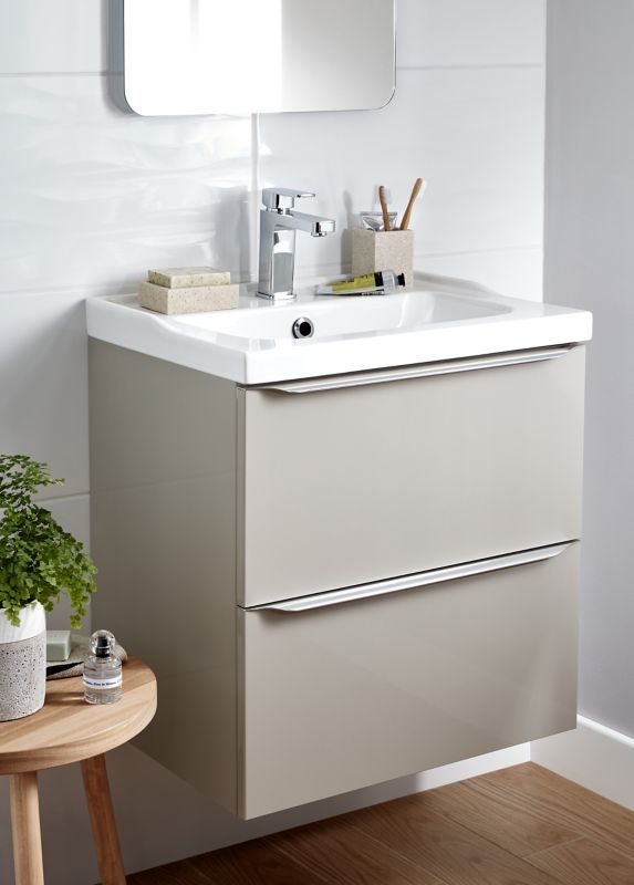 Umywalka ceramiczna GoodHome Lana 60 cm z syfonem