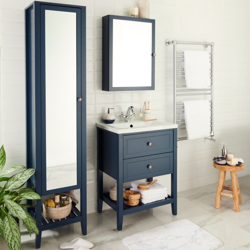 Umywalka ceramiczna GoodHome Lana 60 cm z syfonem