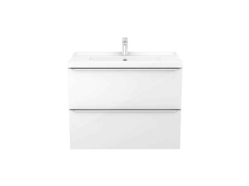 Umywalka ceramiczna GoodHome Lana 81,4 cm z syfonem
