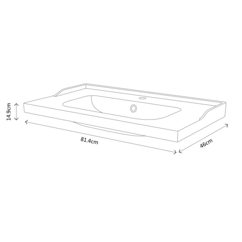 Umywalka ceramiczna GoodHome Lana 81,4 cm z syfonem