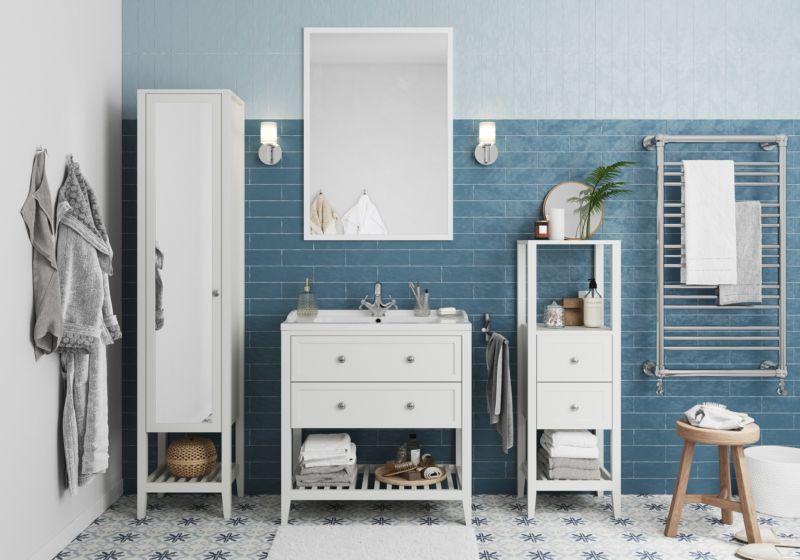 Umywalka ceramiczna GoodHome Lana 81,4 cm z syfonem