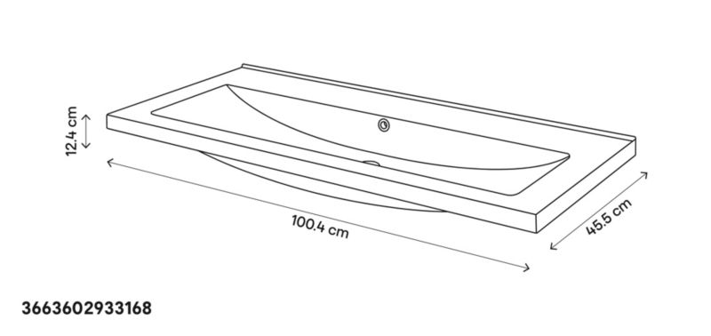 Umywalka ceramiczna GoodHome Nira 100 x 45,5 x 12,4 cm z syfonem
