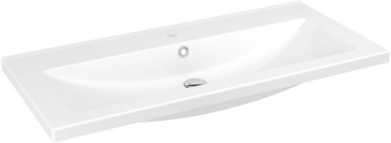 Umywalka ceramiczna GoodHome Nira 100 x 45,5 x 12,4 cm z syfonem