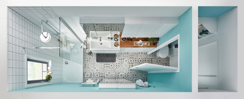 Umywalka ceramiczna GoodHome Nira 100 x 45,5 x 12,4 cm z syfonem