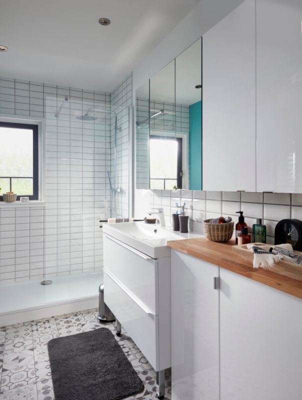 Umywalka ceramiczna GoodHome Nira 100 x 45,5 x 12,4 cm z syfonem