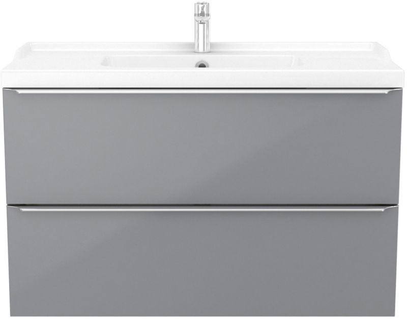 Umywalka ceramiczna GoodHome Nira 100 x 45,5 x 12,4 cm z syfonem
