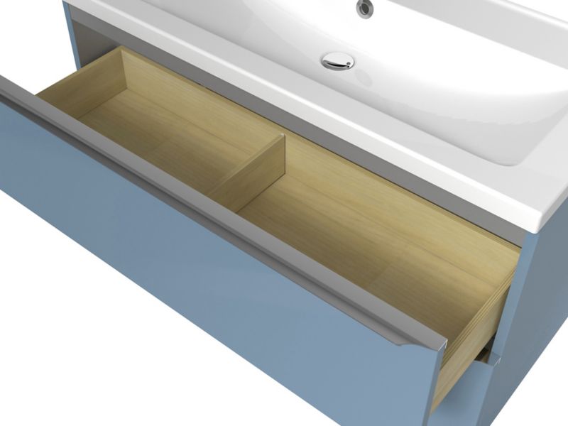Umywalka ceramiczna GoodHome Nira 100 x 45,5 x 12,4 cm z syfonem