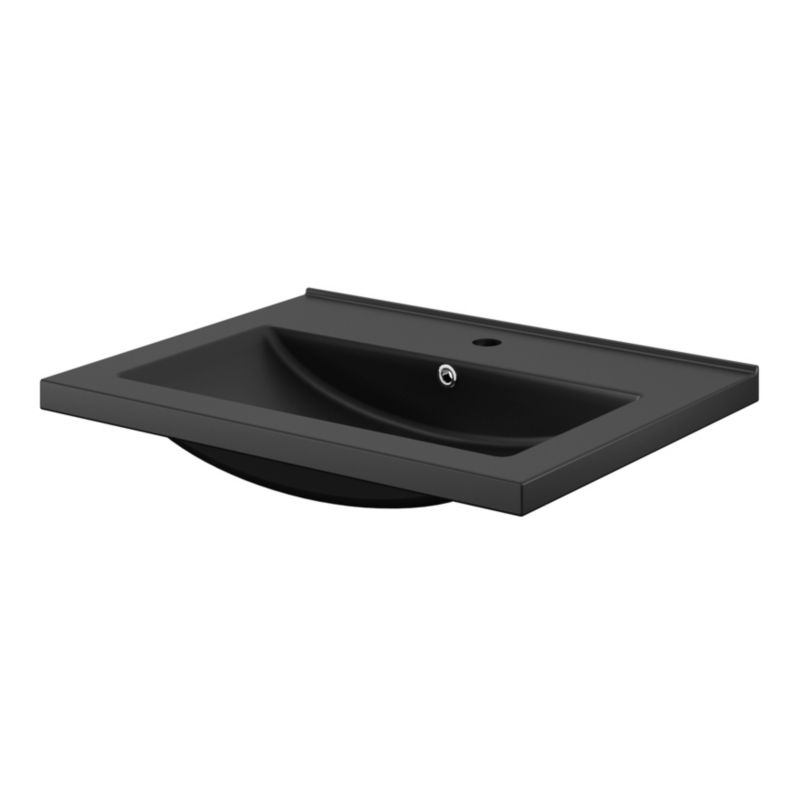 Umywalka ceramiczna GoodHome Nira 61 x 45,5 x 12,4 cm czarna