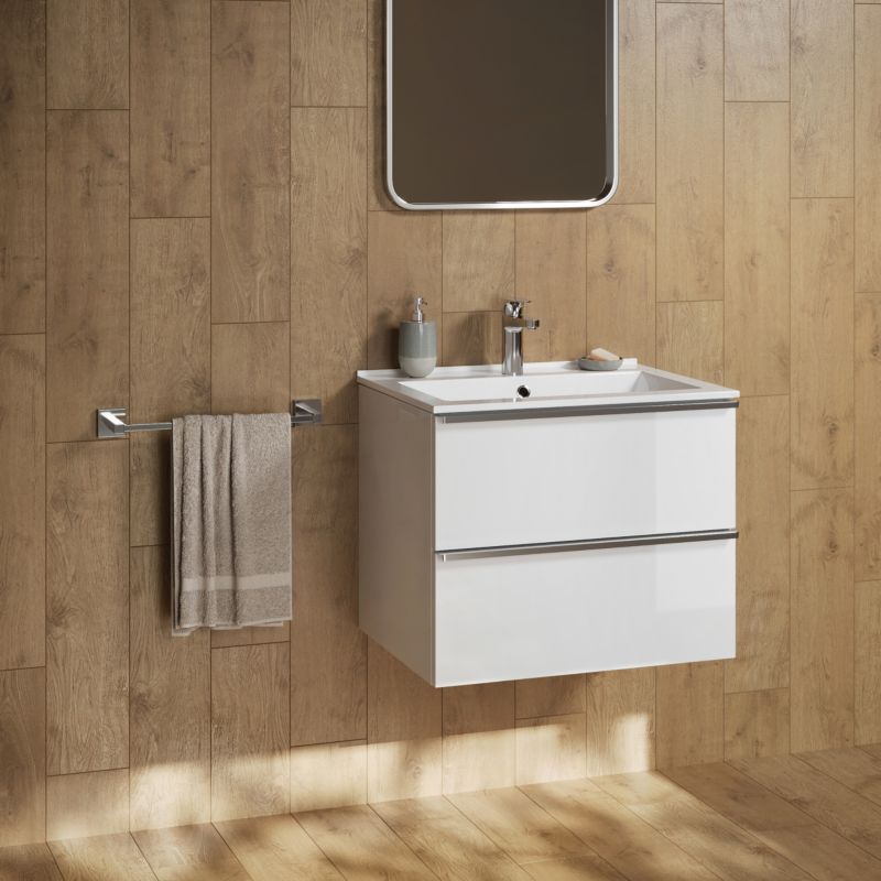 Umywalka ceramiczna GoodHome Nira 61 x 45,5 x 12,4 cm z syfonem