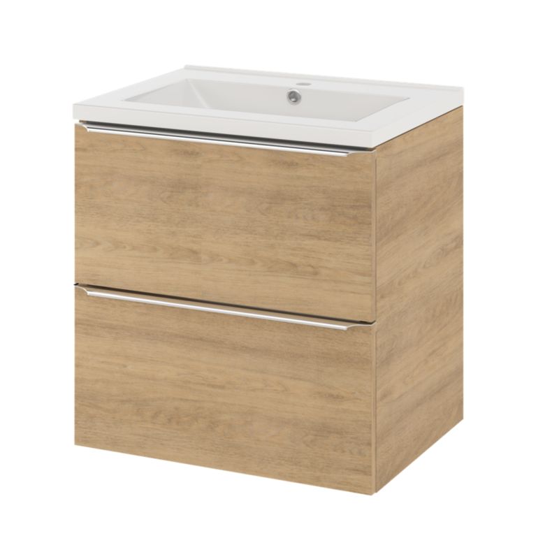 Umywalka ceramiczna GoodHome Nira 61 x 45,5 x 12,4 cm z syfonem