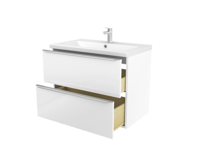 Umywalka ceramiczna GoodHome Nira 81 x 45,5 x 12,4 cm z syfonem