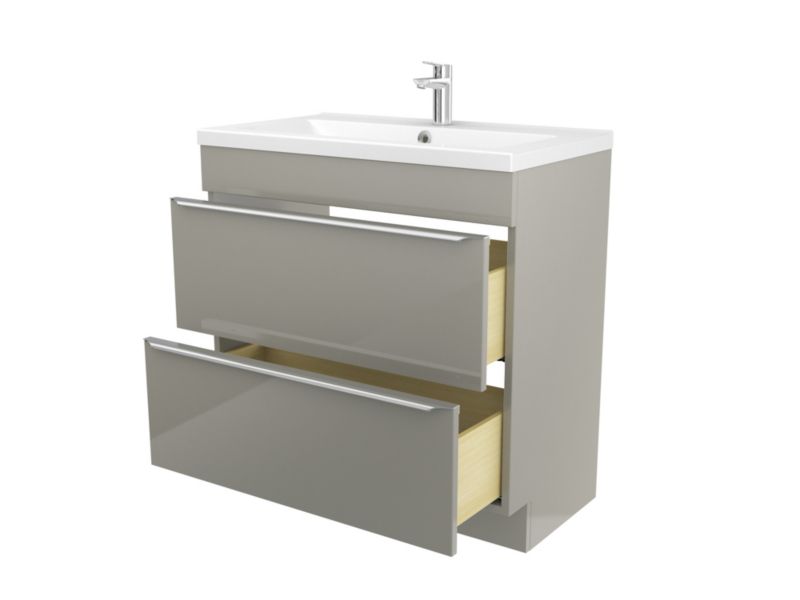 Umywalka ceramiczna GoodHome Nira 81 x 45,5 x 12,4 cm z syfonem