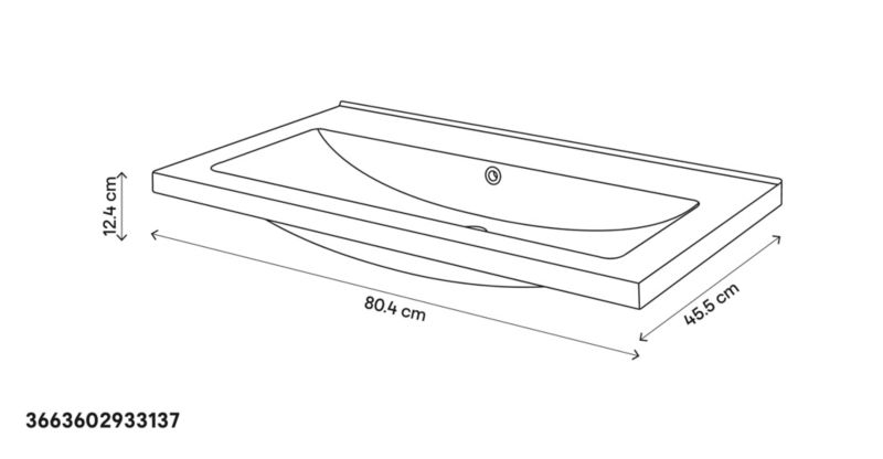 Umywalka ceramiczna GoodHome Nira 81 x 45,5 x 12,4 cm z syfonem