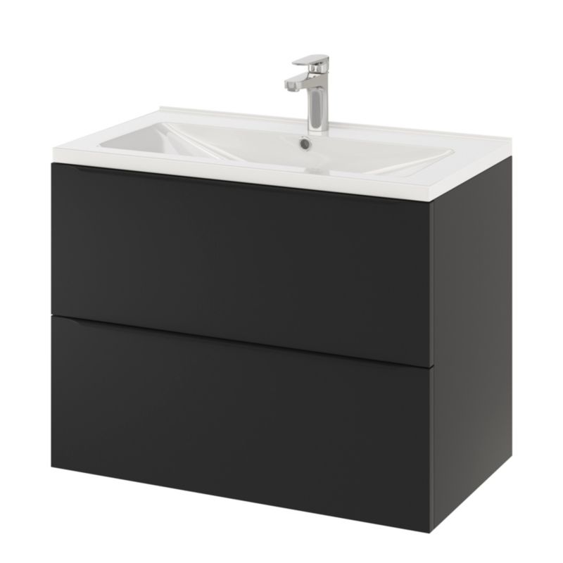 Umywalka ceramiczna GoodHome Nira 81 x 45,5 x 12,4 cm z syfonem