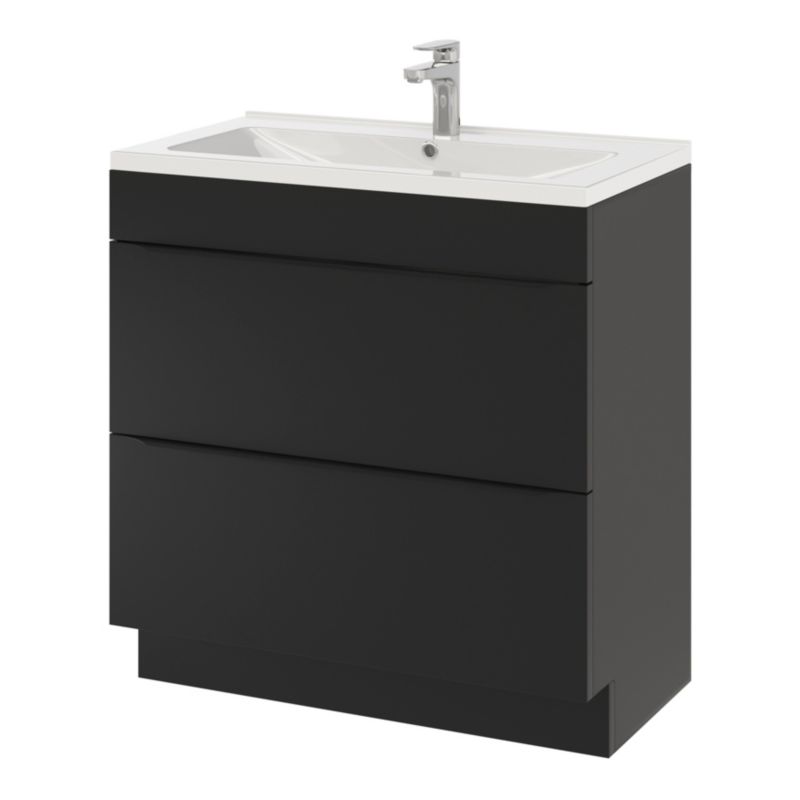 Umywalka ceramiczna GoodHome Nira 81 x 45,5 x 12,4 cm z syfonem