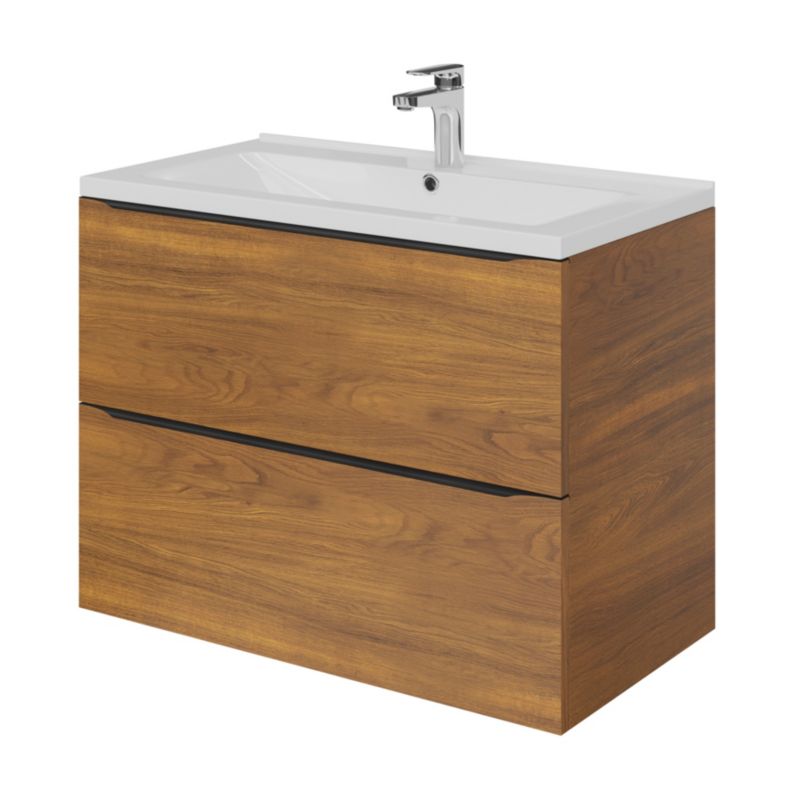 Umywalka ceramiczna GoodHome Nira 81 x 45,5 x 12,4 cm z syfonem