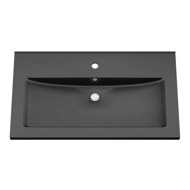 Umywalka ceramiczna GoodHome Nira 81 x 46 x 12,4 cm czarna
