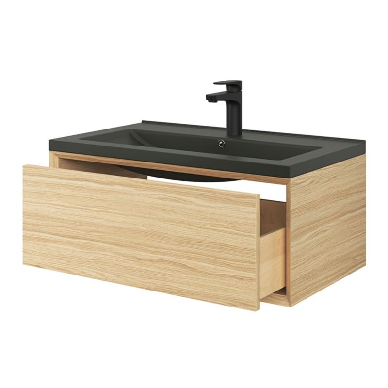 Umywalka ceramiczna GoodHome Nira 81 x 46 x 12,4 cm czarna