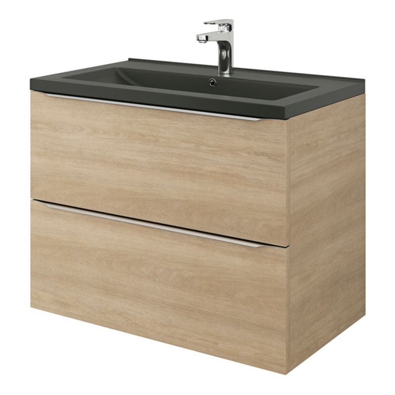 Umywalka ceramiczna GoodHome Nira 81 x 46 x 12,4 cm czarna