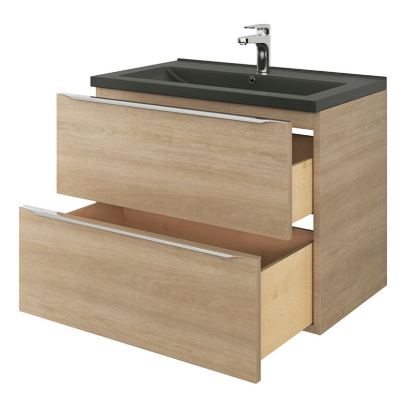 Umywalka ceramiczna GoodHome Nira 81 x 46 x 12,4 cm czarna