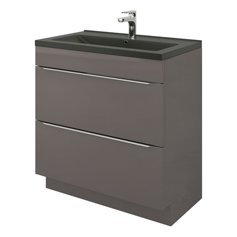 Umywalka ceramiczna GoodHome Nira 81 x 46 x 12,4 cm czarna