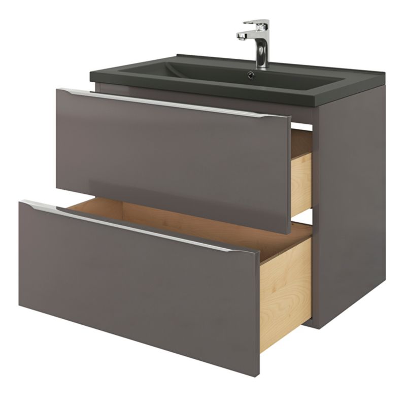 Umywalka ceramiczna GoodHome Nira 81 x 46 x 12,4 cm czarna