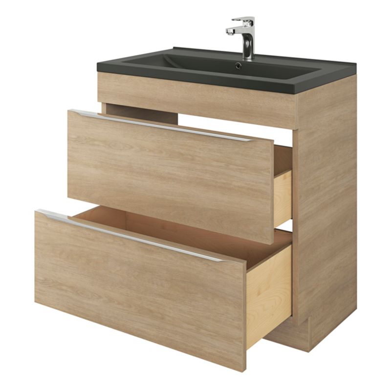 Umywalka ceramiczna GoodHome Nira 81 x 46 x 12,4 cm czarna
