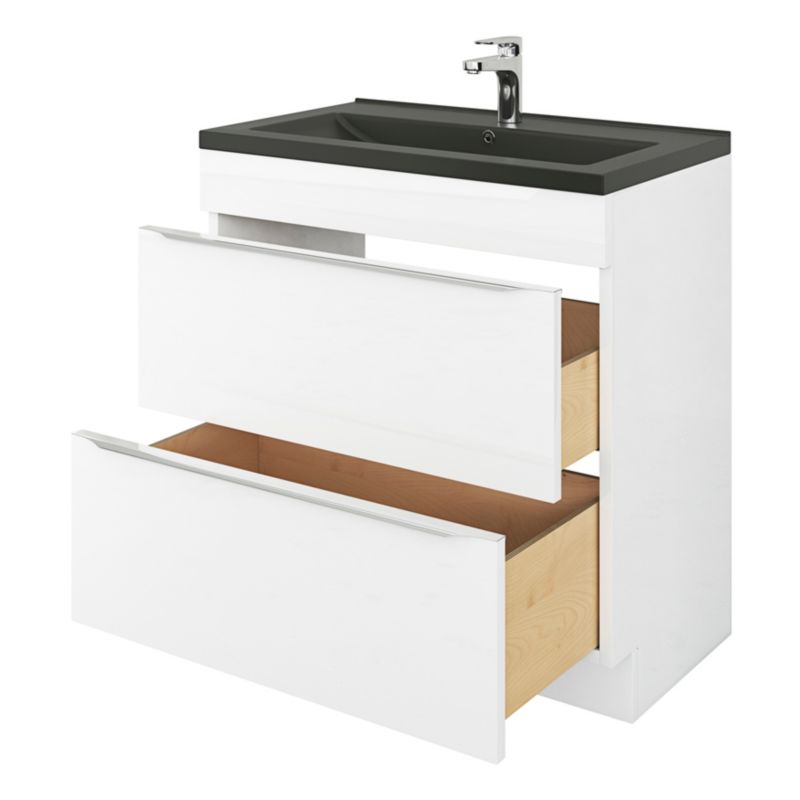 Umywalka ceramiczna GoodHome Nira 81 x 46 x 12,4 cm czarna