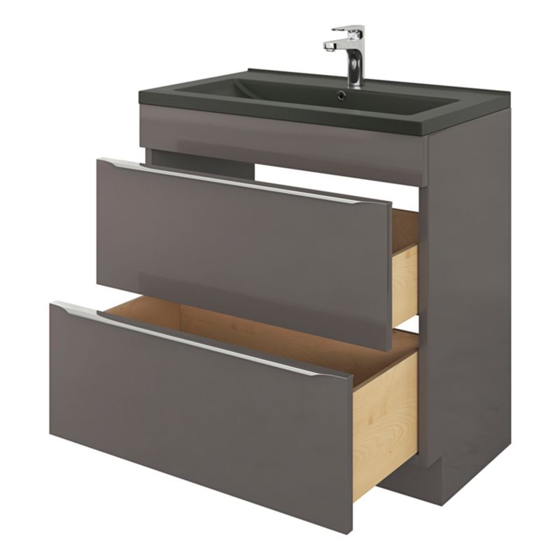 Umywalka ceramiczna GoodHome Nira 81 x 46 x 12,4 cm czarna