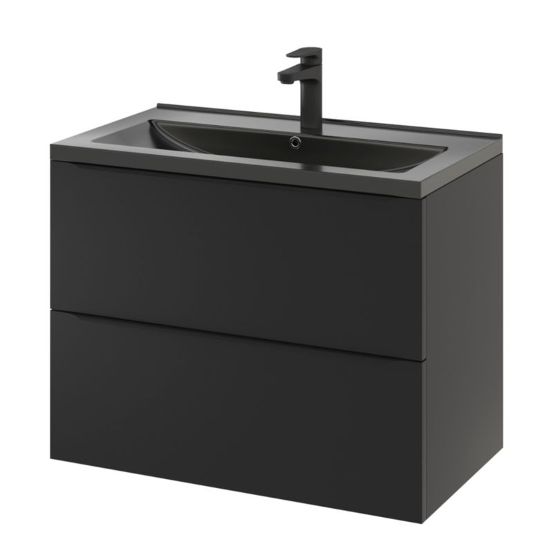 Umywalka ceramiczna GoodHome Nira 81 x 46 x 12,4 cm czarna