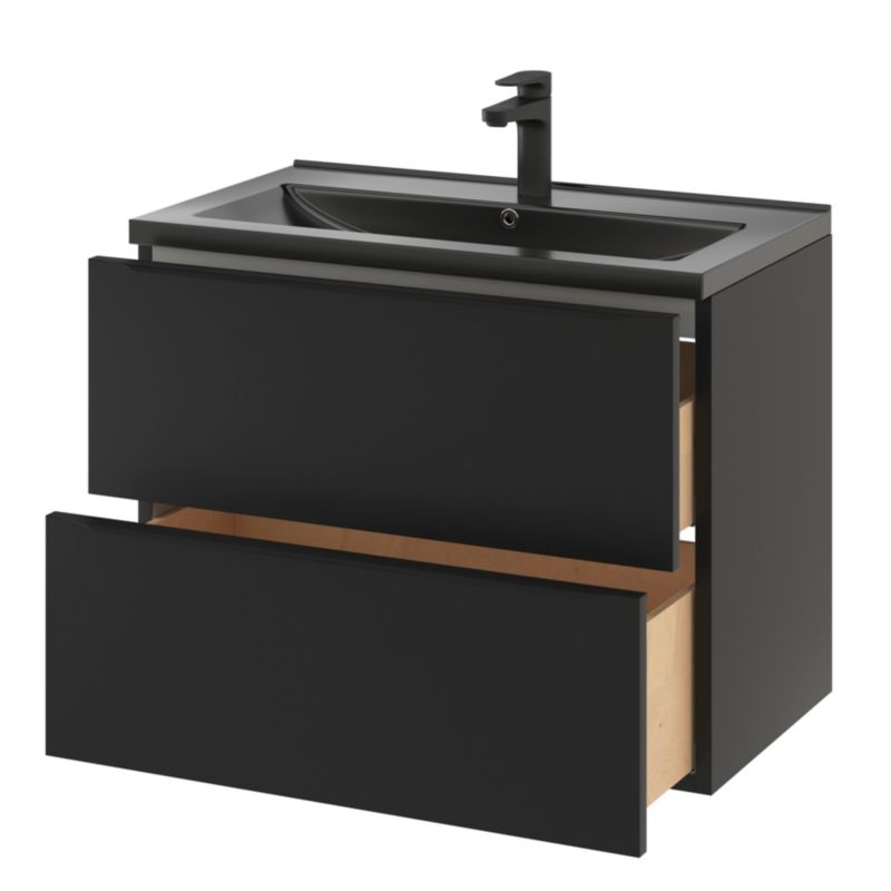 Umywalka ceramiczna GoodHome Nira 81 x 46 x 12,4 cm czarna