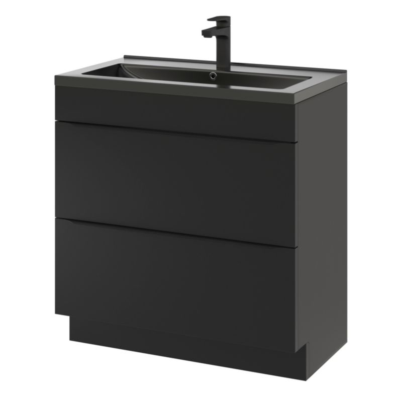 Umywalka ceramiczna GoodHome Nira 81 x 46 x 12,4 cm czarna